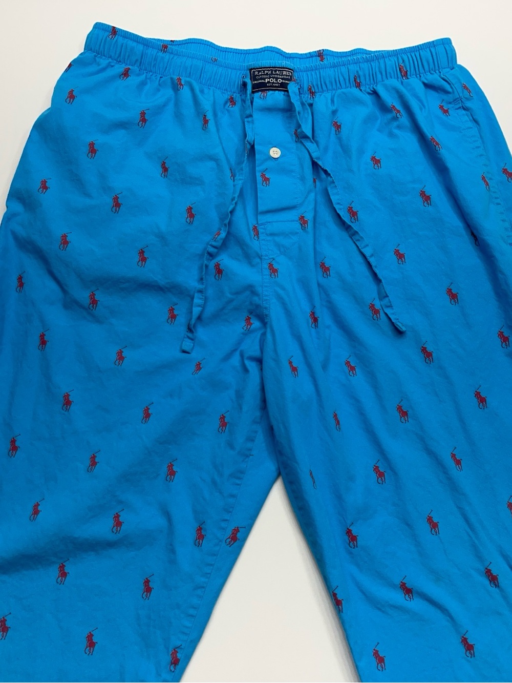 Polo Ralph Lauren Sleepwear Pants Mens Size Medium Blue All-over Print